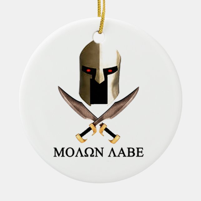 MOLON LABE CERAMIC ORNAMENT (Front)