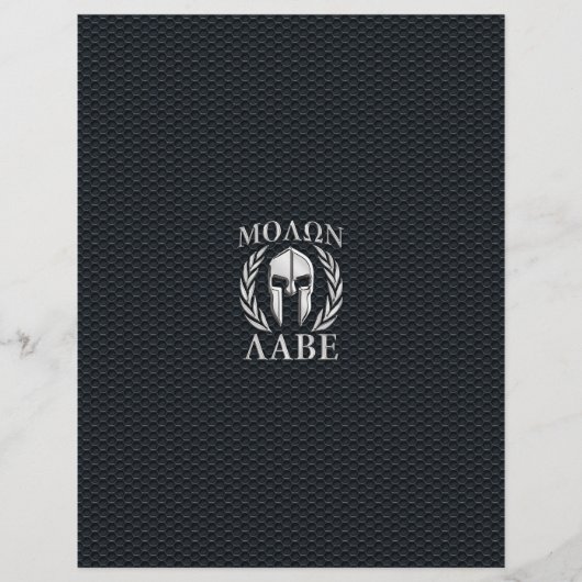 Molon Labe Chrome Like Spartan Helmet on Grille (Front)