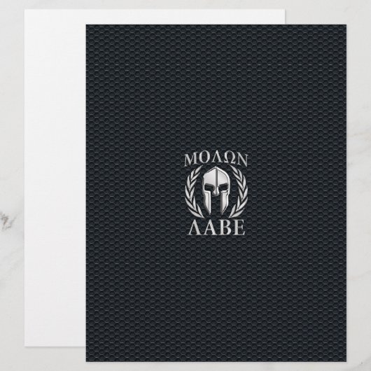 Molon Labe Chrome Like Spartan Helmet on Grille (Front/Back)