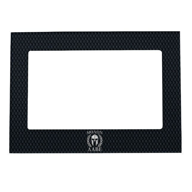 Molon Labe Chrome Like Spartan Helmet on Grille Magnetic Frame (Front)