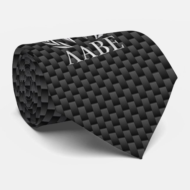 Molon Labe Chrome Spartan Helmet on Carbon Fiber Tie (Rolled)