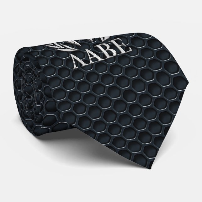 Molon Labe Chrome Spartan Helmet on Grille Neck Tie (Rolled)