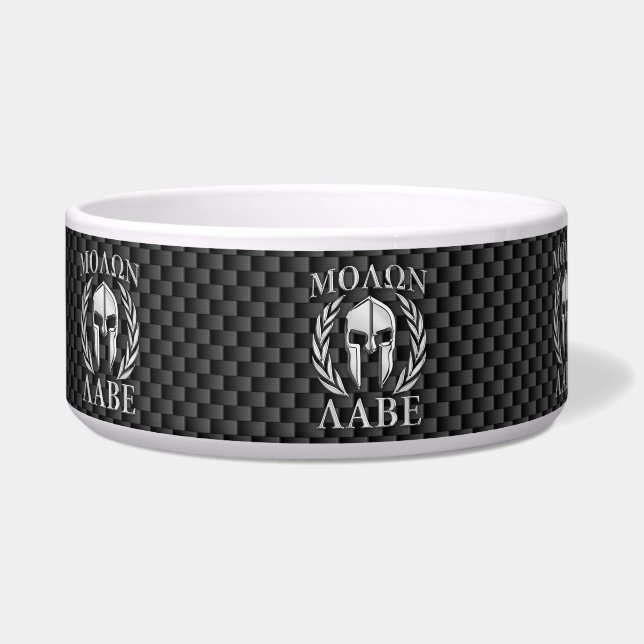 Molon Labe Chrome Style Spartan Armor Carbon Fiber Bowl (Left)