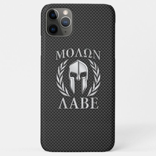 Molon Labe Chrome Style Spartan Armor Carbon Fiber iPhone 11 Pro Max Case