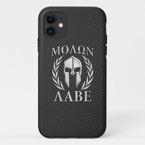 Molon Labe Chrome Style Spartan Armor Carbon Fiber iPhone 11 Case