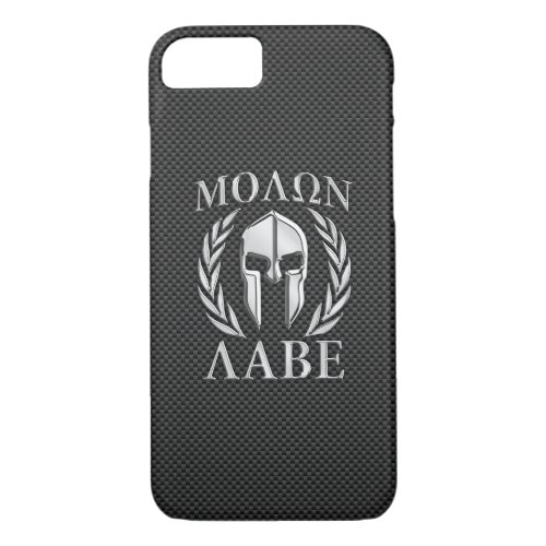 Molon Labe Chrome Style Spartan Armor Carbon Fiber iPhone 87 Case