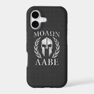 Molon Labe Chrome Style Spartan Armor Carbon Fiber iPhone 17 Case