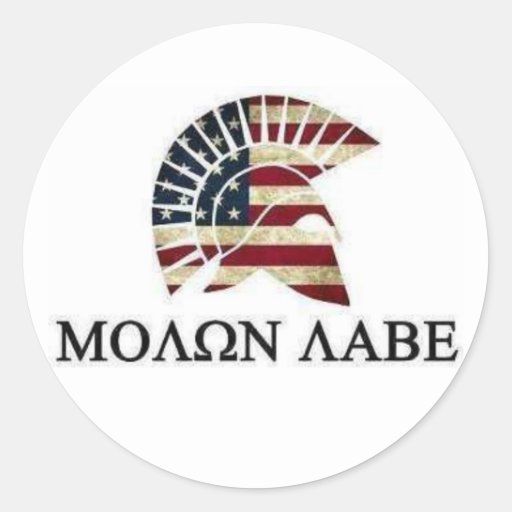 MOLON LABE CLASSIC ROUND STICKER | Zazzle