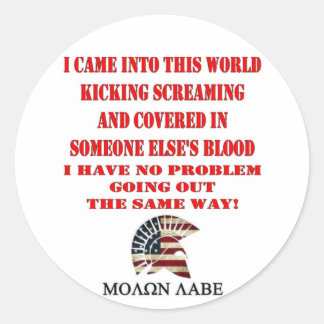 MOLON LABE CLASSIC ROUND STICKER