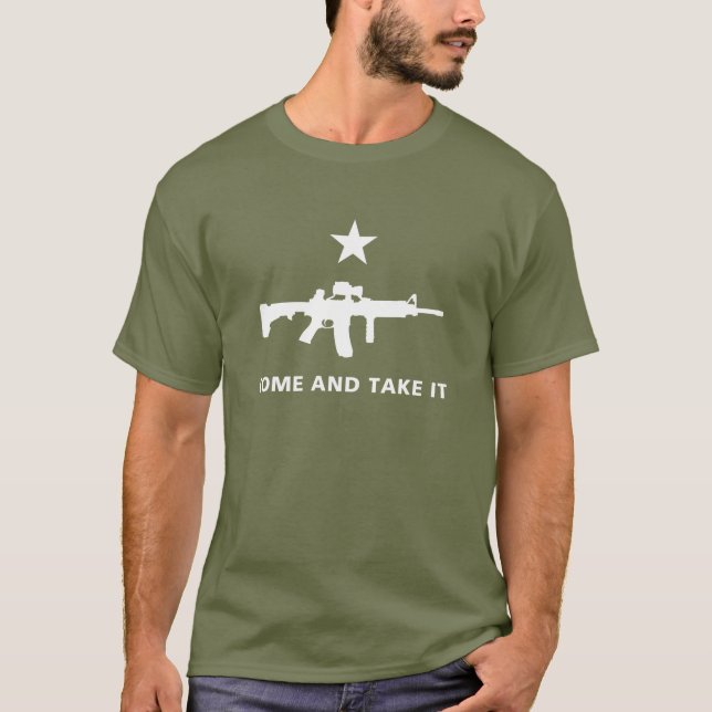 MOLON LABE COME AND TAKE IT TACTICAL M4 CARBINE T-Shirt (Front)