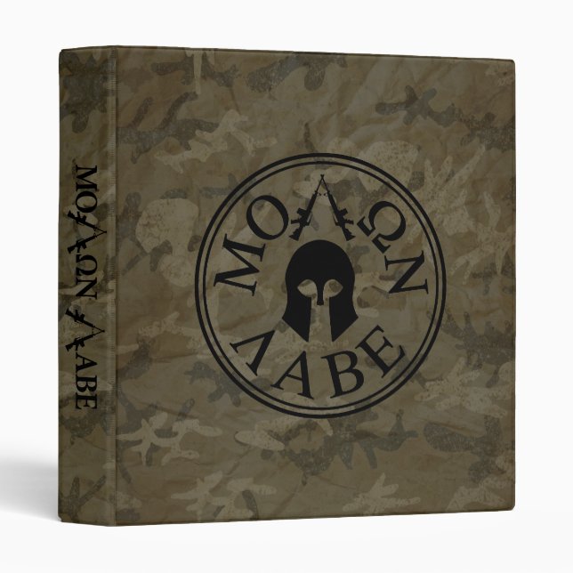 Molon Labe, Come and Take Them 3 Ring Binder (Front/Spine)