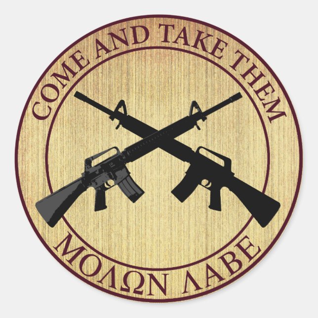 Molon Labe (Come and Take Them) Classic Round Sticker (Front)
