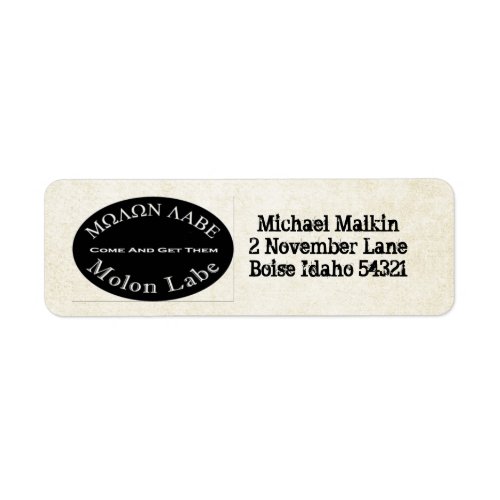 Molon Labe Come and Take Them Quote Label