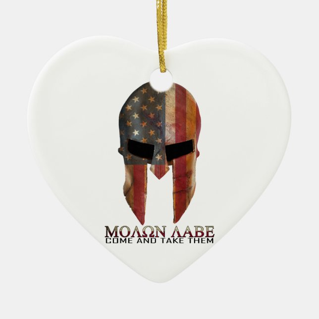 Molon Labe - Come and Take Them USA Spartan Ceramic Ornament (Front)