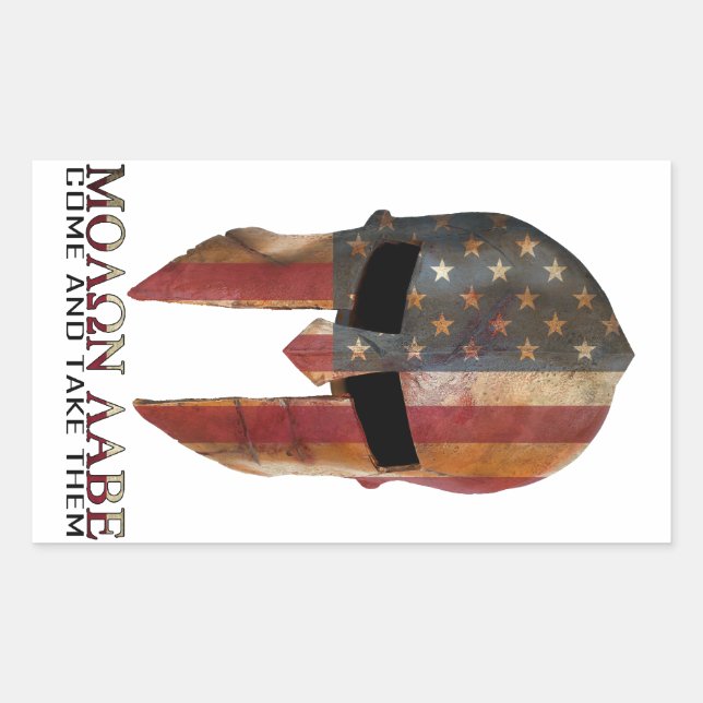Molon Labe - Come and Take Them USA Spartan Rectangular Sticker (Front)