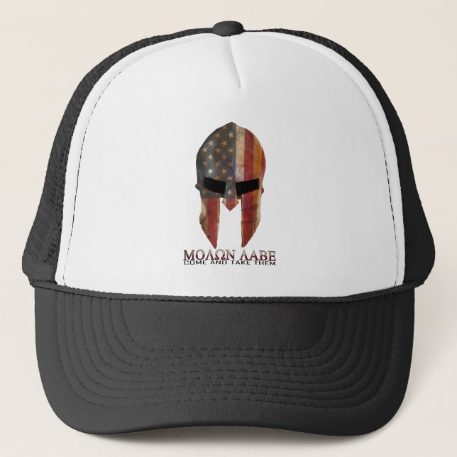 Molon Labe - Come and Take Them USA Spartan Trucker Hat (Front)