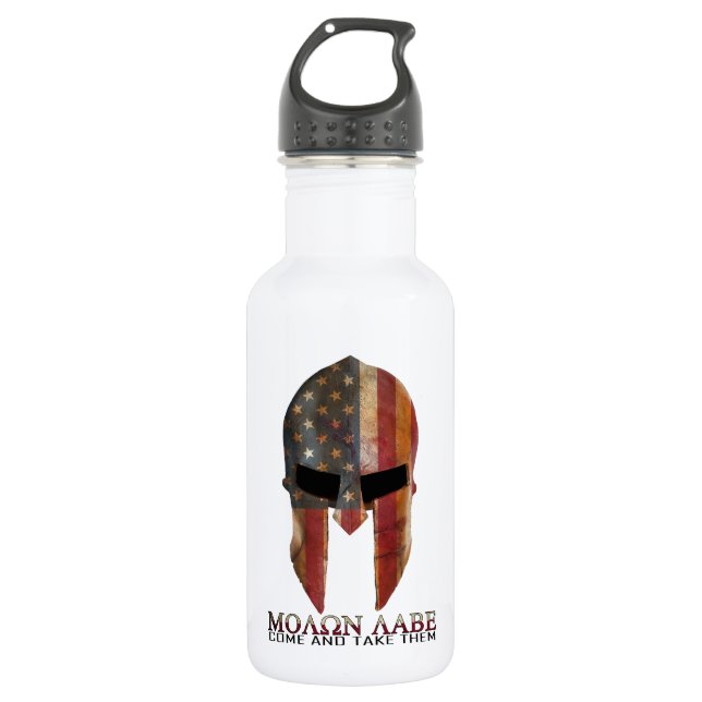 Molon Labe - Come and Take Them USA Spartan Water Bottle (Front)