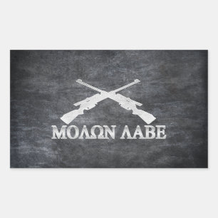 Molon Labe Crossed Rifles 2nd Amendment Rectangular Sticker