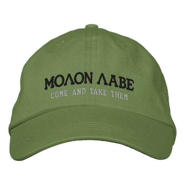 MOLON LABE EMBROIDERED BASEBALL HAT (Front)