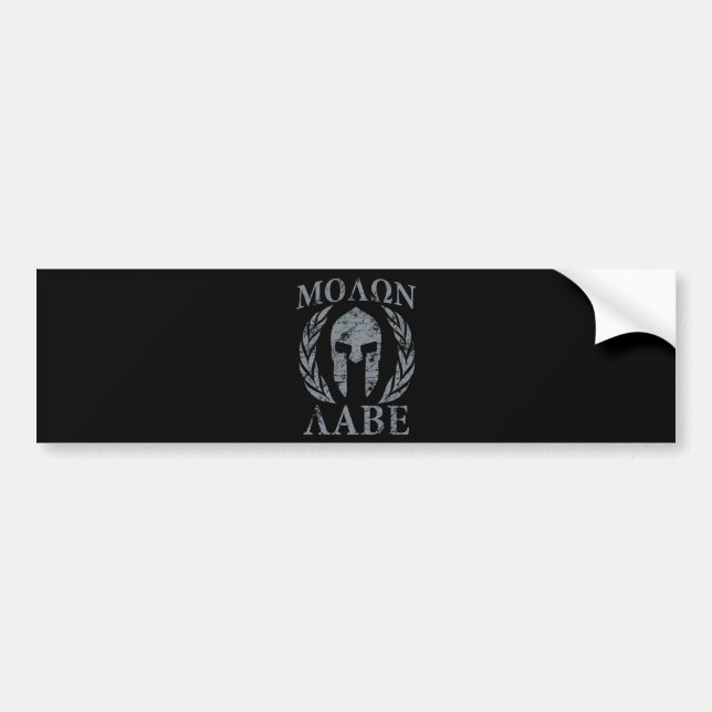 Molon Labe Grunge Spartan Armor Bumper Sticker (Front)