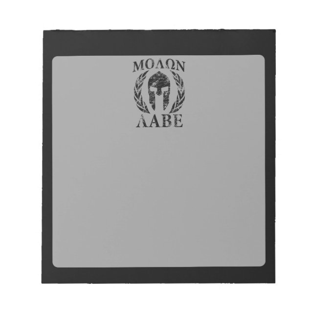 Molon Labe Grunge Spartan Armor Notepad (Front)