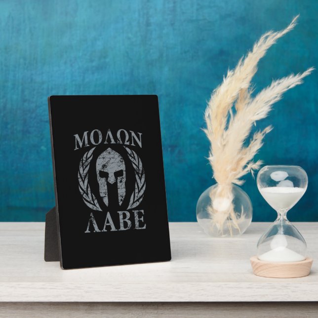 Molon Labe Grunge Spartan Armor Plaque (Side)