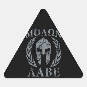 Molon Labe Grunge Spartan Armor Triangle Sticker