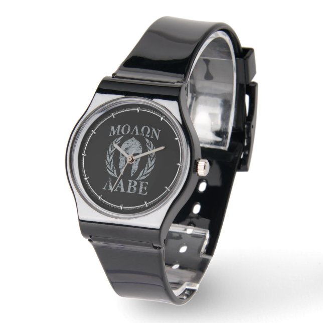 Molon Labe Grunge Spartan Armor Watch (Angle)