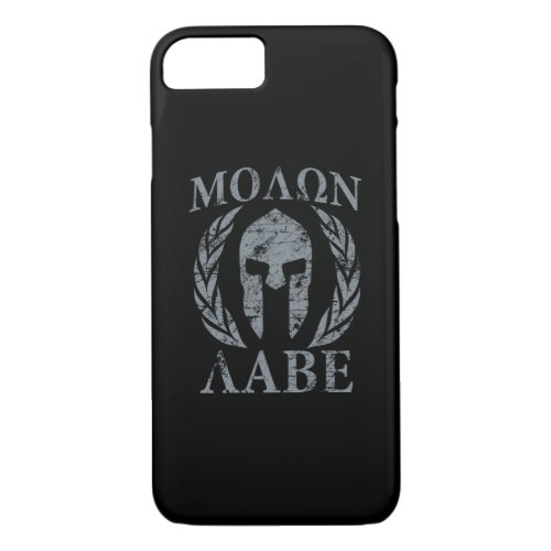 Molon Labe Grunge Spartan Helmet iPhone 87 Case