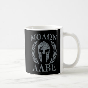Molon Labe Grunge Spartan Helmet Coffee Mug