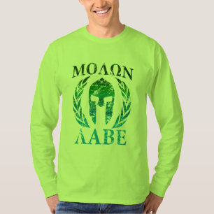 Molon Labe Grunge Spartan Helmet T-Shirt