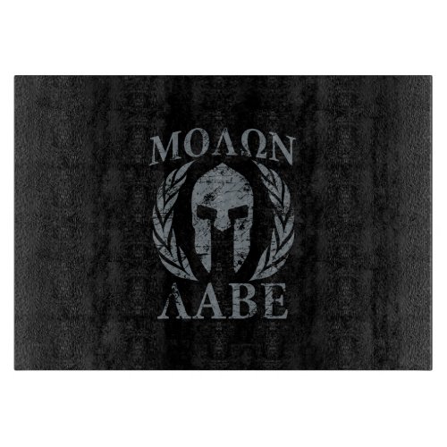 Molon Labe Grunge Spartan Mask Cutting Board