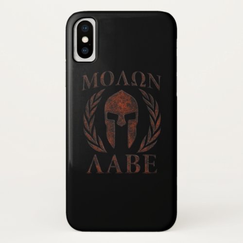 Molon Labe Iron Warrior Laurels iPhone XS Case