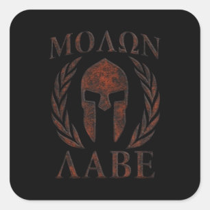 Molon Labe Iron Warrior Laurels Square Sticker