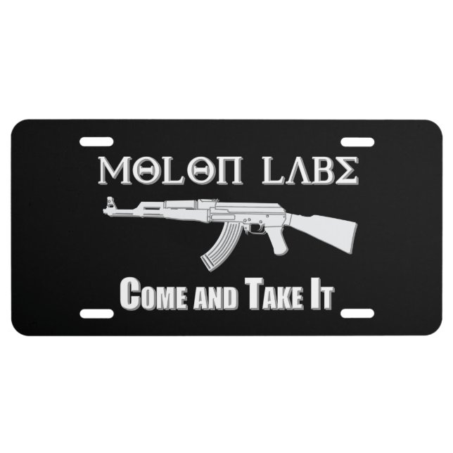 Molon Labe License Plate (Front)