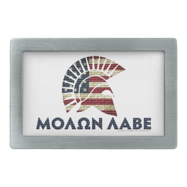 Molon Labe! Rectangular Belt Buckle (Front)