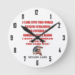 MOLON LABE ROUND CLOCK
