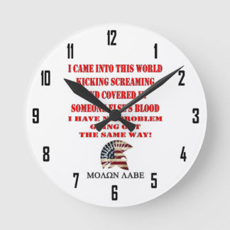 MOLON LABE ROUND CLOCK