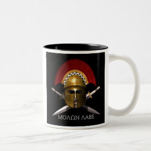 Molon Labe Skull Two-Tone Coffee Mug