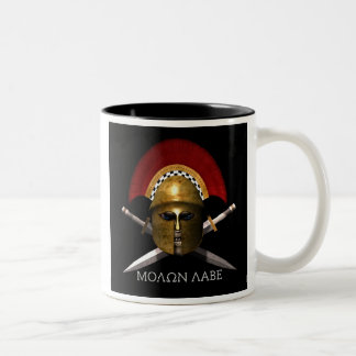 Molon Labe Skull Two-Tone Coffee Mug