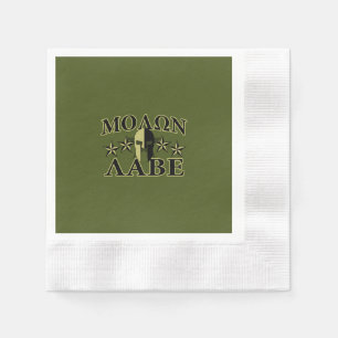 Molon Labe Spartan 5 stars Olive Green Napkins