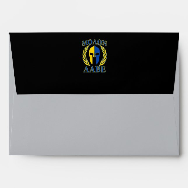 Molon Labe Spartan Armor Laurels Yellow Blue Envelope (Back (Top Flap))