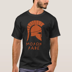 "Molon Labe" Spartan defiance with ancient helmet  T-Shirt
