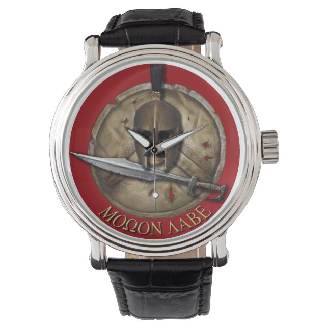 Molon Labe Spartan Helm, Shield and Sword Watch (Front)