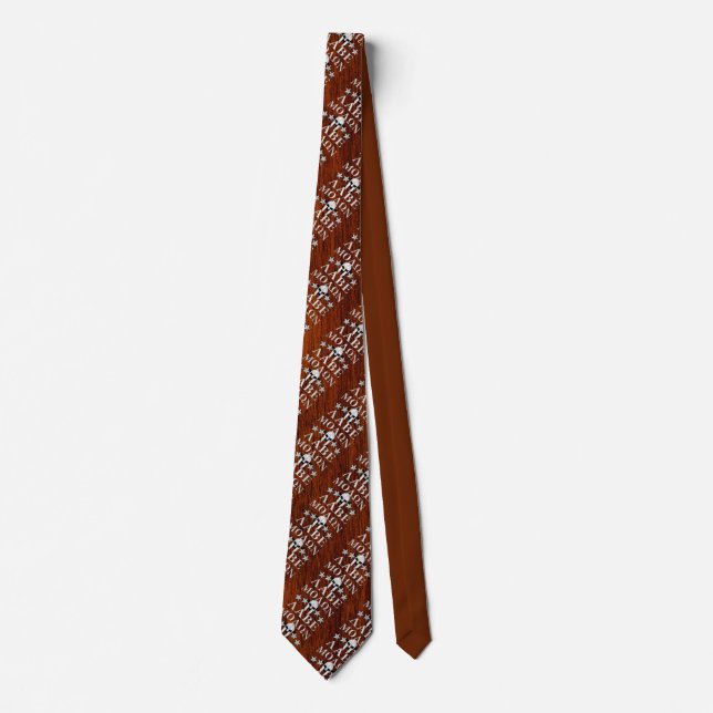 Molon Labe Spartan Helmet 5 stars Mahogany Style Neck Tie (Front)
