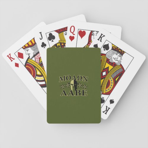 Molon Labe Spartan Helmet 5 stars Poker Cards