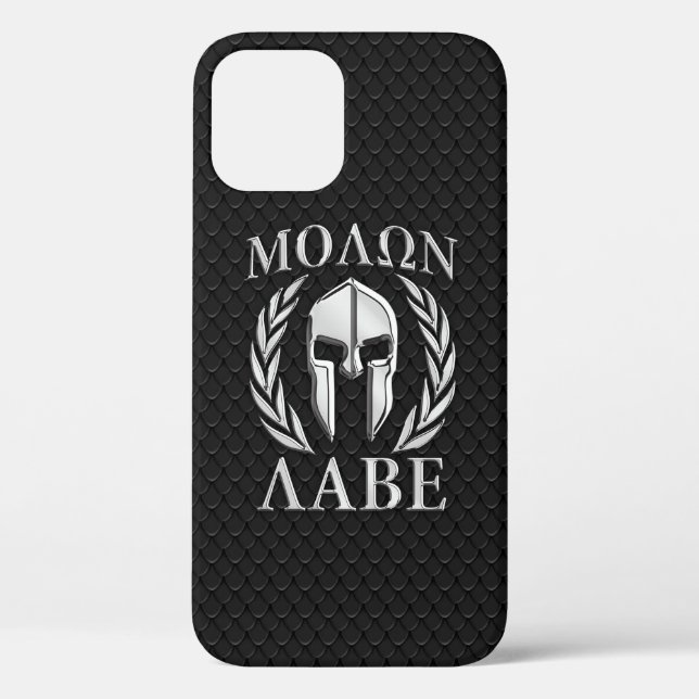 Molon Labe Spartan Helmet Laurels Case-Mate iPhone Case (Back)