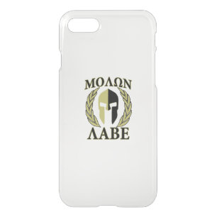 Molon Labe Spartan Helmet Laurels on Camo iPhone SE/8/7 Case