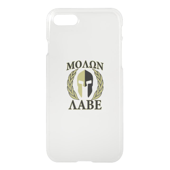Molon Labe Spartan Helmet Laurels on Camo Uncommon iPhone Case (Back)