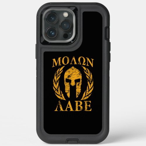 Molon Labe Spartan Helmet Laurels iPhone 13 Pro Max Case